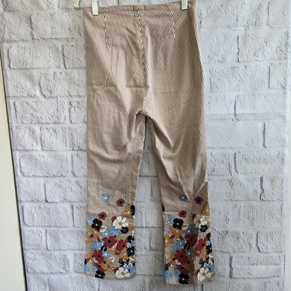 BDG Urban Outfitters Pants Floral Striped High Waistes Flare Bottoms W26 - Picture 6 of 13